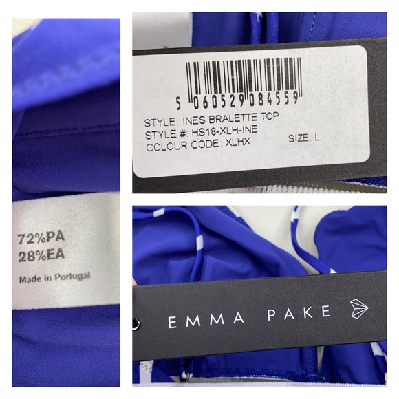 EMMA PAKE Ines + Adriana Bikini Top NWT size Large - Picture 9 of 14